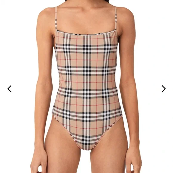 (Sold)Burberry Delia one piece check print Medium M - Picture 1 of 11